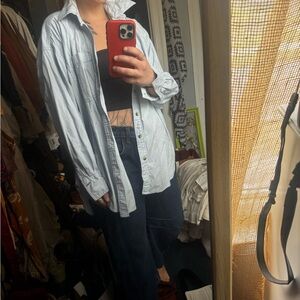 Free People Light Blue Freddie shirt